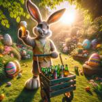DALL·E 2024-03-16 21.42.36 - Imagine a whimsical scene where an Easter bunny, characterized by its large, floppy ears and a festive vibe, is delivering beer. This bunny is standin.webp